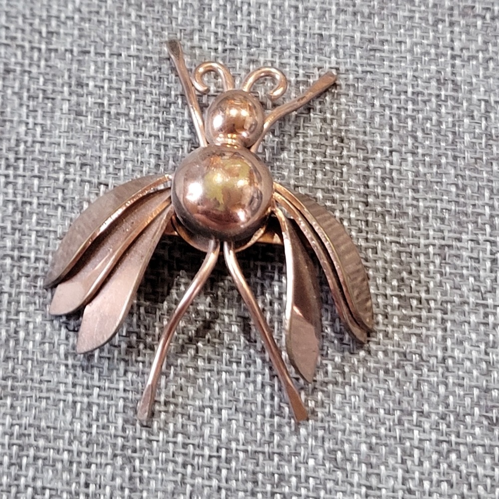 Elegant Gold Insect Brooch